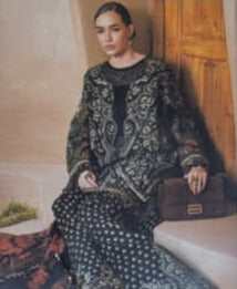 5-Piece Printed Lawn Suit with Chiffon Dupatta & Embroidered Details