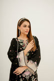 Elaaf Black Embroidered Lawn Suit with Chiffon Dupatta
