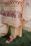 Florin 3-Piece Peach Cotton with Embroidered Organza Dupatta