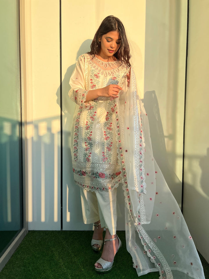 Eidi 3-Piece Sequined Embroidered Lawn with Dupatta