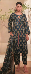 THREE PIECE STITCHED  Printed Shirt Printed trouser Printed Dupatta