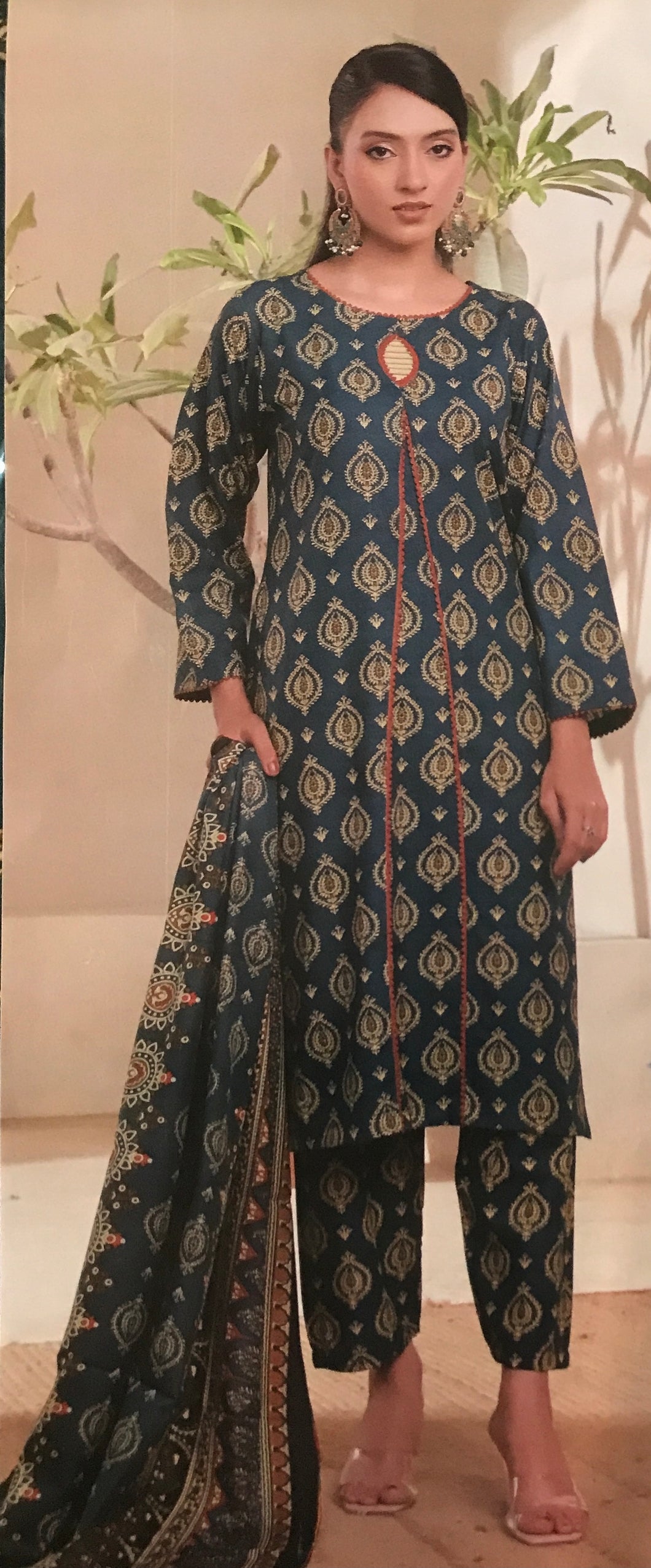 THREE PIECE STITCHED  Printed Shirt Printed trouser Printed Dupatta