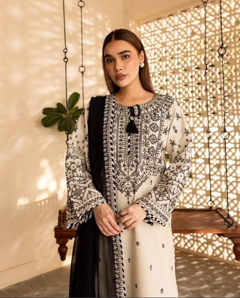 Gul e bahar Embroidered 3pcs