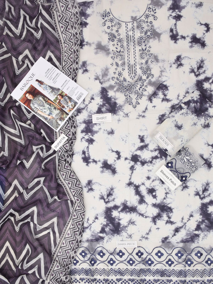 Luxury Digital Print+Embroidered 3 Piece