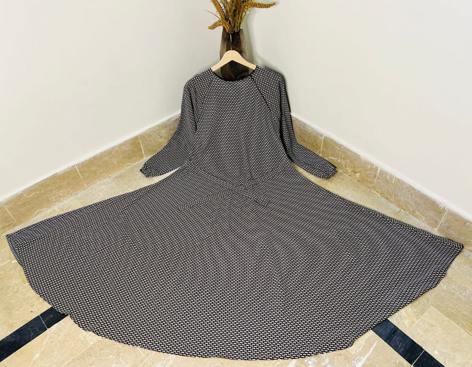 Sadaf Belle Shoulder Zip Maxi Abaya I SummerBloom Zip Abaya I New Printed Maxi Abaya