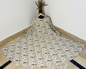 Sadaf Belle Shoulder Zip Maxi Abaya I SummerBloom Zip Abaya I New Printed Maxi Abaya