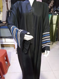 Premium Nida Front-Open Abaya with Karahi Work — Ready to Wear