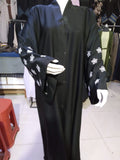 Premium Nida Front-Open Abaya with Karahi Work — Ready to Wear