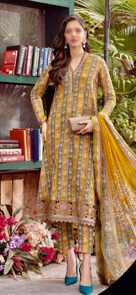 Golden bloom Striped Floral -M Print Collection