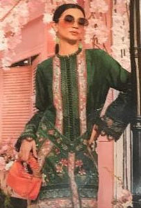 4-Piece Printed Lawn Suit with Chiffon Dupatta & Embroidered Patches