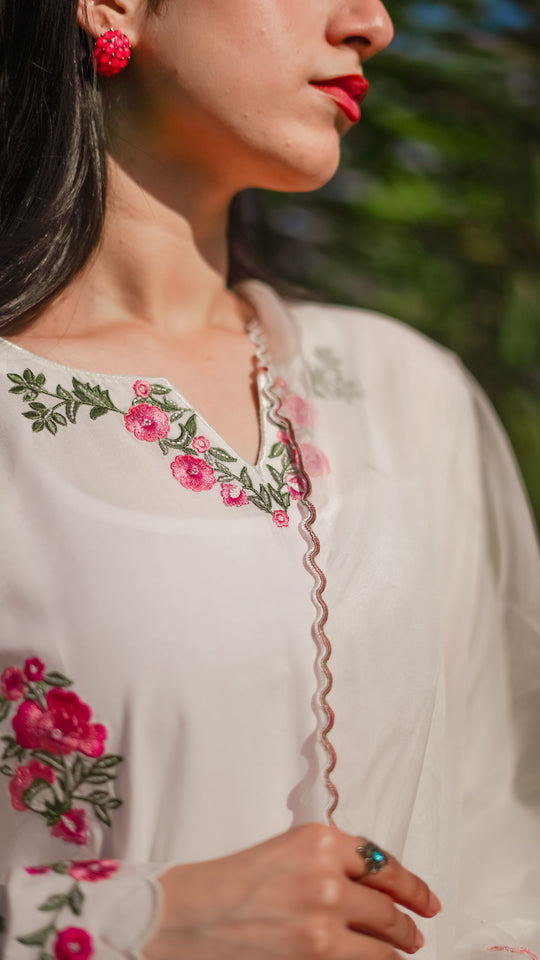 Embroidered Lawn Shirt by Komal, Plain Trouser Included