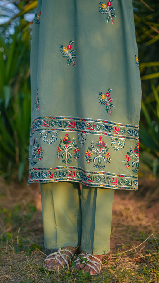 Miral 2-Piece Embroidered Lawn Shirt with Trouser