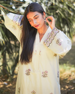 Kehkashaan 2-Piece Embroidered Lawn with Embroidered Trouser Hem
