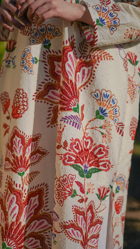 Mahnoor 2-Piece Printed Lawn with White Trouser Ensemble