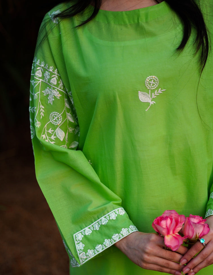 Ishaal 2-Piece Embroidered Lawn with Plain Trouser