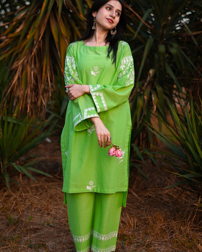 Ishaal 2-Piece Embroidered Lawn with Plain Trouser
