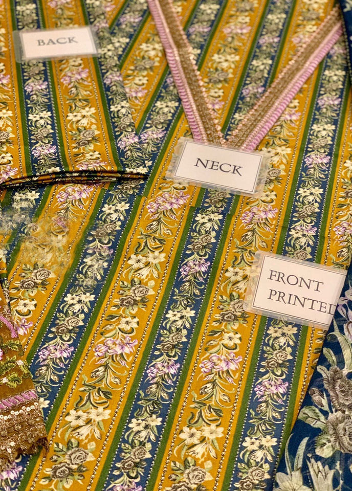 Golden bloom Striped Floral -M Print Collection